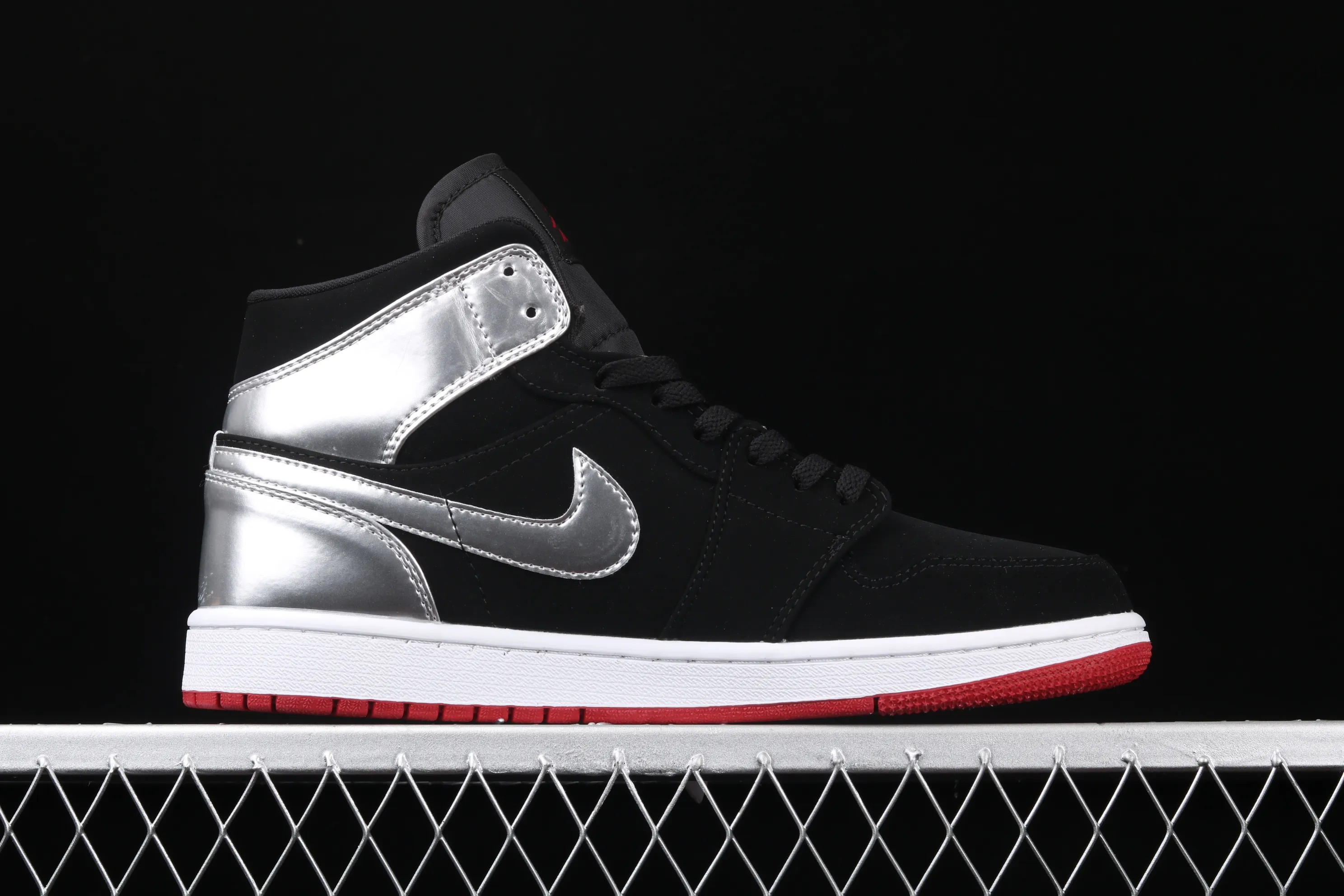 All categories Air Jordan Jordan series basketball shoes Air Jordan 1 Mid Air Jordan 1 Mid "Johnny Kilroy AJ1 Joe 1 China Black Silver 554724-057